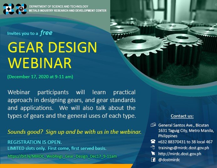 Poster for Gear Design webinar