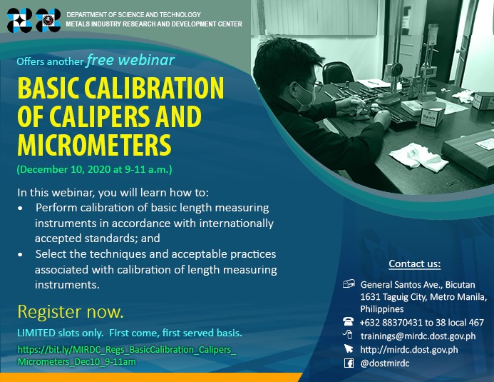 MIRDC WEBINAR Calibration of Caliper and Micrometer